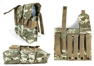 Тактичний підсумок EasyFit під 6 магазінів АК/РПК потрійний ЗСУ MM-14 MOLLE, підсумок на розгрузку, жилет, РПС (EF-1408-9) Pixel
