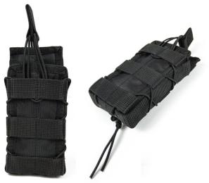 Тактичний підсумок EasyFit під магазин АК/РПК одинарний відкритий MOLLE, підсумок на розгрузку, жилет, РПС Black (EF-1404-6)