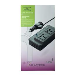 Інвертор напруги DC XC-37 200W Black (2*EU/2USB/PD)