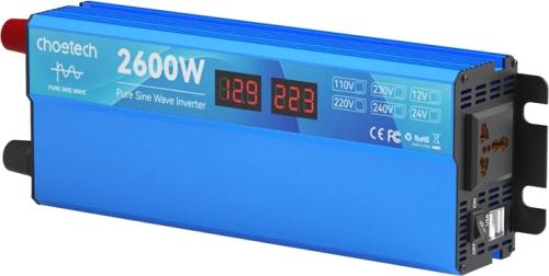 Інвертор напруги Choetech CJ2600Q-V2 12/220 В 1300 Вт