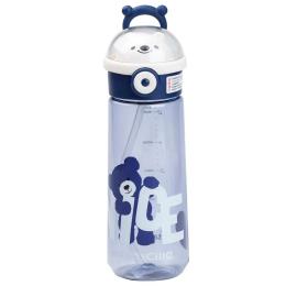 Пляшка для води Happy Life 620 мл з трубочкою (HP17300BL) Blue