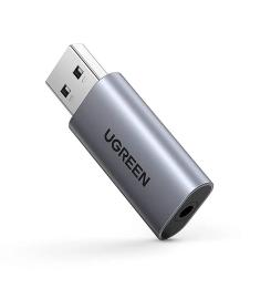 Звукова карта Ugreen CM383 Gray USB AUX JACK, TRRS (MIC &amp; EAR), ALC4030