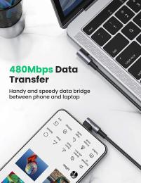 Дата-кабель Ugreen 70531 2m USB Type C (тато) - USB Type C (тато) Black Gray