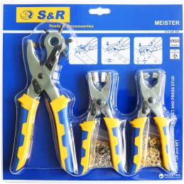 Набір інструментів S&amp;R 274400300 діркопробивач револьверного типу + щипці 2 шт.