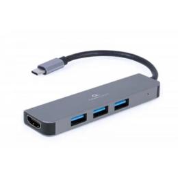 USB-хаб Cablexpert A-CM-COMBO2-01 USB Type C (тато) - HDMI (мама) 3xUSB (мама)