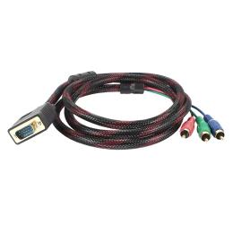 Відео-кабель Voltronic YT-VGA VGA (тато) - 3RCA (тато) 1.5 m Black Red