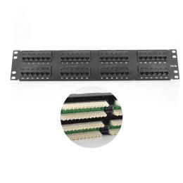 Патч-панель 48 порта UTP DUAL кат 5Е 19 2U не экранированная черная Voltronic YT-09650