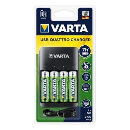 Зарядний пристрій для акумуляторів AA, AAA Varta USB Quattro Charger + 4 AA 2100 mAh (57652101451)