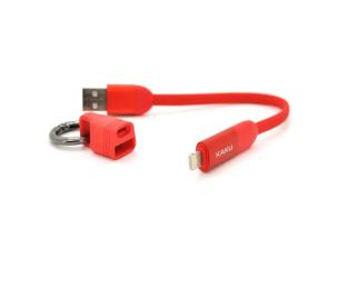 Дата-кабель iKAKU JIANCHONG KSC-324 0.2m USB Type C(тато) - Lightning(тато) Red