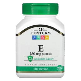 Вітамінно-мінеральний комплекс 21st Century Вітамін E, 180 мг, Vitamin E, 110 гелевих капсул (CEN-21245)