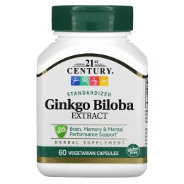 Натуральна добавка і екстракт 21st Century Ginkgo Biloba (60 veg caps) (11229-01)