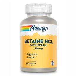 Натуральна добавка і екстракт Solaray Betaine HCl 250mg - 180 vcaps (2022-10-1016)