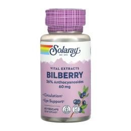 Натуральна добавка і екстракт Solaray Bilberry Berry Extract 60mg - 60 vcaps (2023-10-7016)