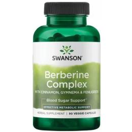 Натуральна добавка і екстракт Swanson Berberine Complex with Cinnamon Gymnema &amp; Fenugreek - 90 vcaps (100-43-8395755-20)