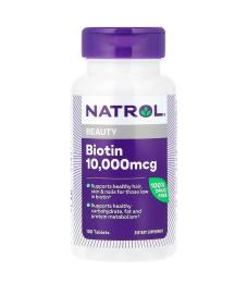 Вітамінно-мінеральний комплекс Natrol Biotin 10000 mcg (100 tabs) (NTL-05396)