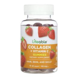 Натуральна добавка і екстракт Lifeable Collagen + Vitamin C Adult - 60 gummies (2023-10-7267)