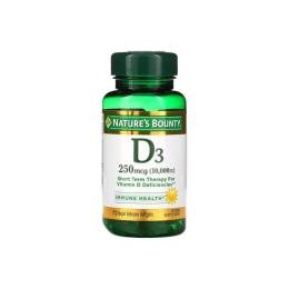 Вітамін Natures Bounty Вітамін D3 швидкого вивільнення, 10000 МО, 250 мкг, Vitamin D, 7 (NRT35873)