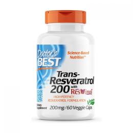 Натуральна добавка і екстракт Doctors BEST Trans-Resveratrol 200 mg with Reswinol (60 veg caps) (20042-01)