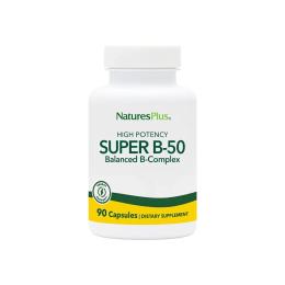 Вітамін Natures Plus Супер В-Комплекс, В-50, Super B-50, 90 Вегетаріанських Капсул (NAP-01320)