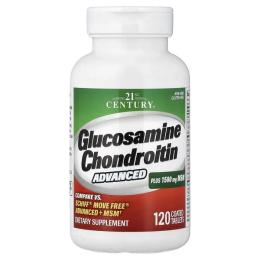 Натуральна добавка і екстракт 21st Century Glucosamine Chondroitin Advanced + MSM - 120 tabs (2023-10-7064)