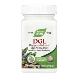 Натуральна добавка і екстракт Natures Way DGL (Sugar Free) - 100 tabs (2023-10-6852)