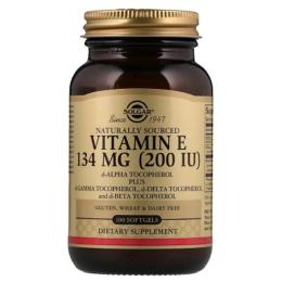 Вітамін Solgar Вітамін Е, 134 мг (200 IU), d-Alpha Tocopherol &amp; Mixed Tocop (SOL-03501)