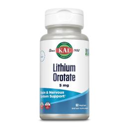 Натуральна добавка і екстракт KAL Lithium Orotate 5mg - 60 vcaps (2023-10-3100)