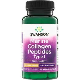 Натуральна добавка і екстракт Swanson Marine Collagen Peptides Type I Featuring Morikol 500mg - 60 vcaps (2023-10-4067)
