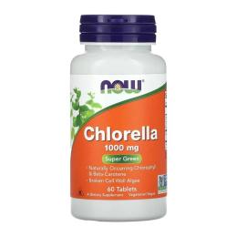 Натуральна добавка і екстракт Now Chlorella 1000 mg (60 tab) (11803-01)