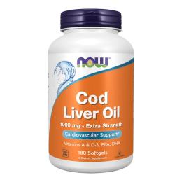 Натуральна добавка і екстракт Now Cod Liver Oil 1000 mg Extra Strength (180 softgels) (20115-01)
