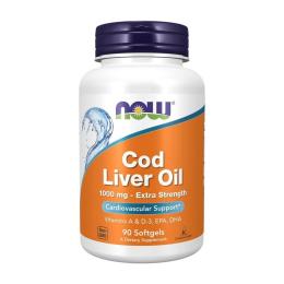 Натуральна добавка і екстракт Now Cod Liver Oil 1000 mg extra strength (90 softgels) (08002-01)