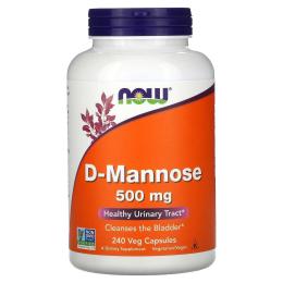Натуральна добавка і екстракт Now D-Mannose 500 mg (240 veg caps) (19853-01)