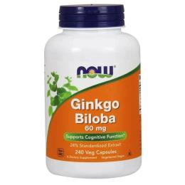 Натуральна добавка і екстракт Now Ginkgo Biloba 60 mg (240 caps) (08153-01)