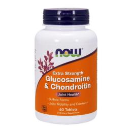 Натуральна добавка і екстракт Now Glucosamine &amp; Chondroitin extra strength (60 tabs) (08954-01)