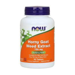 Натуральна добавка і екстракт Now Horny Goat Weed Extract 750 mg (90 tab) (19606-01)