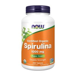 Натуральна добавка і екстракт Now Spirulina 1000 mg certified organic (240 tabs) (23509-01)