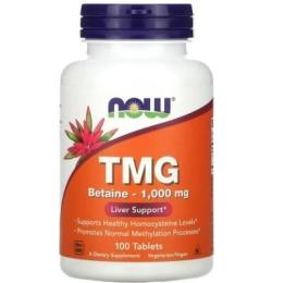 Натуральна добавка і екстракт Now TMG Betaine - 1,000 mg (100 tab) (19601-01)
