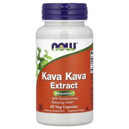 Натуральна добавка і екстракт Now Kava Kava Extract 250 mg (60 veg caps) (21386-01)