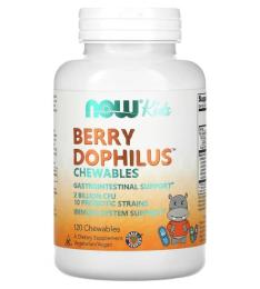 Натуральна добавка і екстракт Now Kids Berry Dophilus (120 chewables) (11475-01)