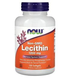 Натуральна добавка і екстракт Now Lecithin 1200 mg (100 softgels) (06767-01)