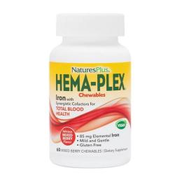 Натуральна добавка і екстракт Natures Plus Hema-Plex Iron (60 chew tabs, mixed berry) (20670-01)
