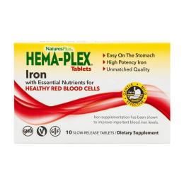 Натуральна добавка і екстракт Natures Plus Hema-Plex Iron Tablets (10 tab) (24600-01)