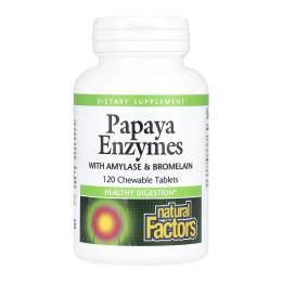 Натуральна добавка і екстракт Natural Factors Papaya Enzymes - 120 tabs (2023-10-4702)