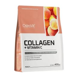 Натуральна добавка і екстракт OstroVit Collagen + Vitamin C (400 g, peach) (19239-01)