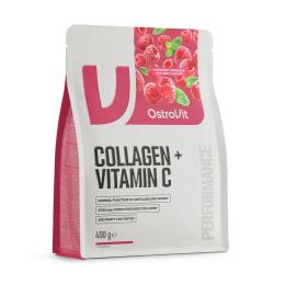 Натуральна добавка і екстракт OstroVit Collagen + Vitamin C (400 g, raspberry lemonade with mint) (19239-04)