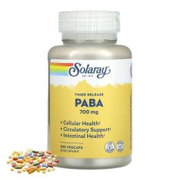 Натуральна добавка і екстракт Solaray PABA 700mg - 100 vcaps (2023-10-6876)