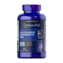 Натуральна добавка і екстракт Puritans Pride Double Strength Glucosamine, Chondroitin &amp; MSM (120 caplets) (09269-01)