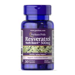 Натуральна добавка і екстракт Puritans Pride Resveratrol 500 mg - 30 caps (2023-10-6442)