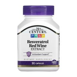 Натуральна добавка і екстракт 21st Century Resveratrol Red Wine Extract - 90 caps (2023-10-7071)