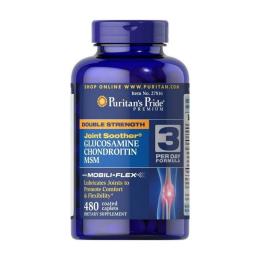 Натуральна добавка і екстракт Puritans Pride Double Strength Glucosamine, Chondroitin &amp; MSM (480 caplets) (11596-01)